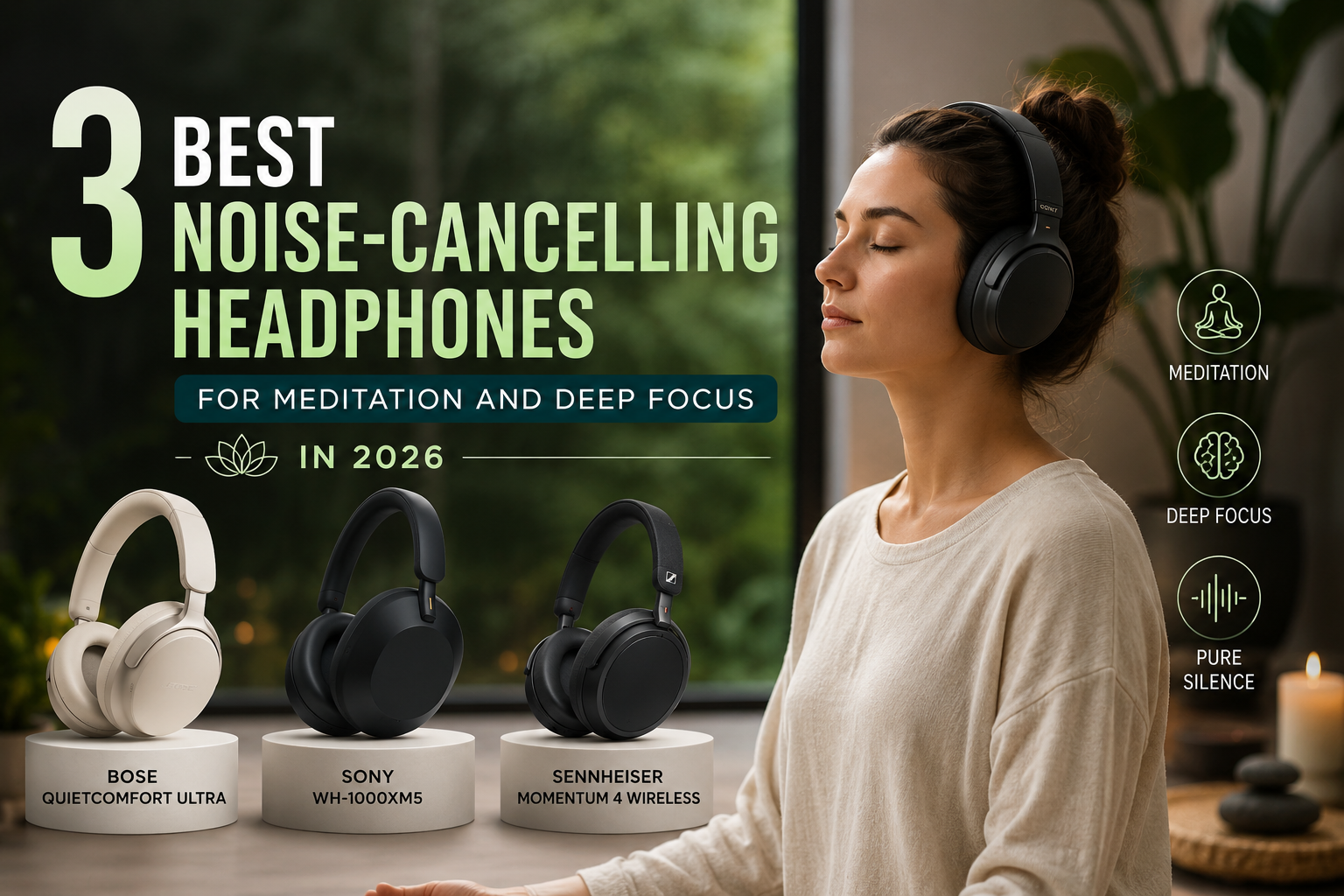 3 Best Noise-Cancelling Headphones for Meditation and Deep Focus in 2026